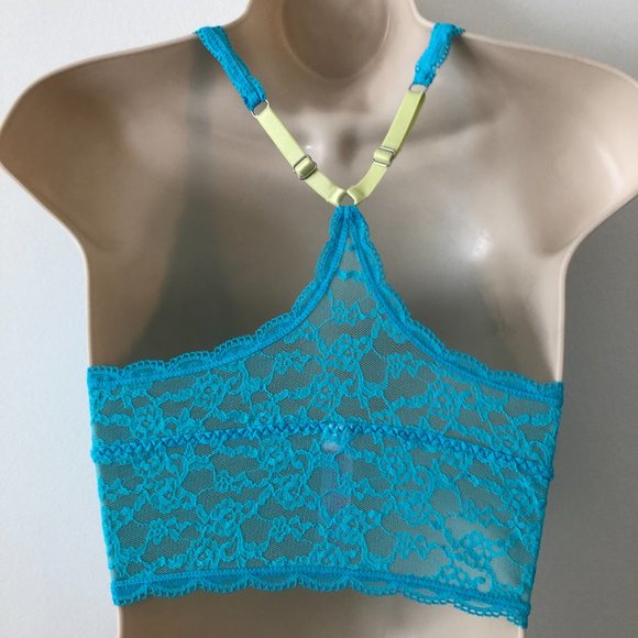 NWOT Victoria's Secret Long Line Lace Bralette in Aqua Blue Size S - Picture 5 of 8